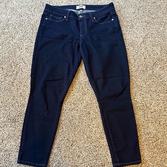 PAIGE Verdigo Crop Dark Blue Jeans, Size 30, Like New - Picture 1 of 5